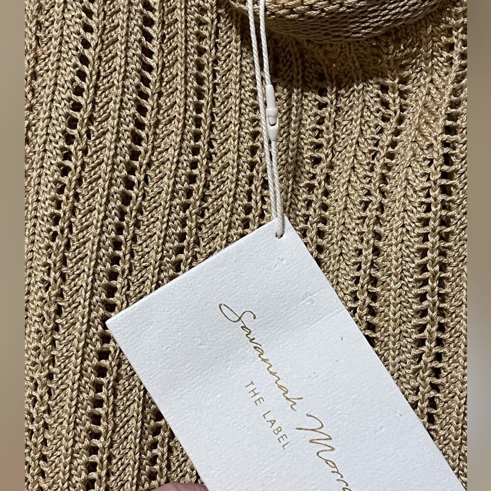 Savannah Morrow The Label Knit North Backless Cotton Dress Cafe Size Medium NWT - Picture 9 of 9